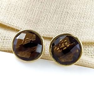 Pendientes de Plata de Ley 925 con Corte Princesa, Piedras Preciosas Personalizadas y Baño de Oro para Fiestas y Regalos - Product Image 1