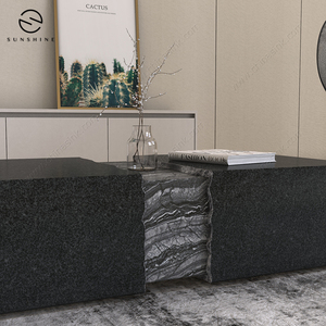 Mesa de café/té cuadrada de lujo moderna de mediados de siglo, decoración convertible para el hogar con tapa de mármol - Product Image 5