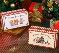 Nouvelle boîte à biscuits, bonbons et gâteaux biodégradable, boîte rectangulaire en carton blanc avec impression de Noël