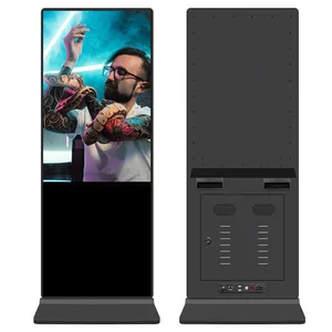 Kiosco de señalización digital ultrafino LCD, pantalla táctil de 43, 49, 55, 65 pulgadas, 4K con cámara, Android, publicidad, medios, pantalla de vídeo