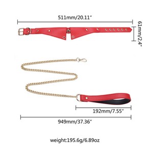 <span class=keywords><strong>Collar</strong></span> fetiche de sujeción corporal Bdsm Bondage de estilo único <span class=keywords><strong>Collar</strong></span> con forma de signo con correa de cadena para esclavo sumiso - Product Image 6