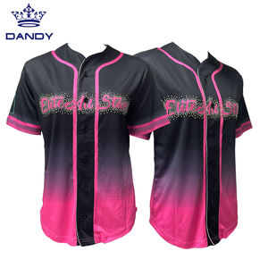 大人気！ラインストーン付き特注野球ユニフォーム 高品質昇華ベースボールジャージ - Product Image 6