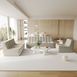 Stokta bize ATUNUS vakum sıkıştırılmış kanepe zemin oturma odası 1/2/3 kişilik şönil keten karışımlı kumaş Waffle kanepe kanepe seti - Product Image 1