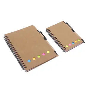 Grosir Ukuran Kustom Hitam Buku Sketsa B5 A5 A6 Kawat Mengikat Buku Sketsa Spiral Penutup Kertas Kraft Daur Ulang Kumparan Notebook