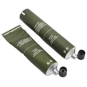 Eco friendly Aluminum Cosmetic Tube Packaging With Metal Lid for hand cream cosmetic packaging AL-AN17