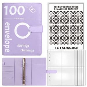 Desafío de Ahorro de Dinero con 100 Sobres - Planificador de Presupuesto con Sobres para Efectivo y Tarjetas en Carpeta A5 para un Ahorro Eficaz - Product Image 4