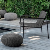 Chaise longue moderne d'extérieur en rotin PE avec structure en aluminium, chaise de loisirs individuelle pour patio, balcon, jardin, cour