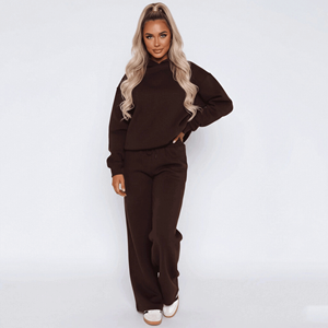 Conjunto <span class=keywords><strong>de</strong></span> Sudadera con Capucha Oversize <span class=keywords><strong>de</strong></span> Felpa Francesa <span class=keywords><strong>de</strong></span> 400GSM para <span class=keywords><strong>Mujer</strong></span>, <span class=keywords><strong>de</strong></span> Algodón Pesado con Hombros Caídos - Product Image 2