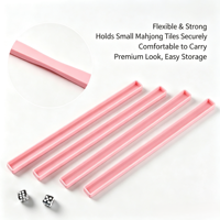 JOYLINK Support de tuiles en plastique en forme de U pour mini mahjong, lot de 4 pièces, rose, pour table de jeu de mahjong