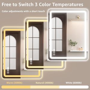 Smart Anti-Fog <b>LED</b> Luminous <b>Makeup</b> <b>Mirror</b> Simple Square Design Touch Screen Cross-Border Bathroom <b>Mirror</b> for Bath Toilet Supply - Product Image 5