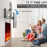 Support TV électrique haute performance au-dessus du foyer avec conception anti-chute, gain de place pour salon, 85 pouces max, certifié CE