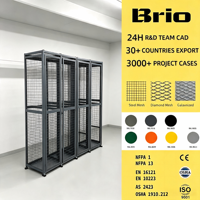 Casier en treillis métallique transparent Brio pour vérification rapide des stocks, armoire en acier pour outils de laboratoire et atelier
