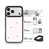 Coque de téléphone AG Feeling Black Edge avec dorure et motif chien mignon pour iPhone 17, 17 Pro Max, 16 Pro, 15, 15 Pro Max – Coque magnétique