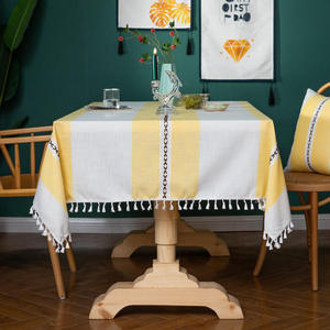 <span class=keywords><strong>Tovaglia</strong></span> <span class=keywords><strong>rettangolare</strong></span> impermeabile in lino di <span class=keywords><strong>cotone</strong></span> di qualità dal Design moderno per pranzare - Product Image 4