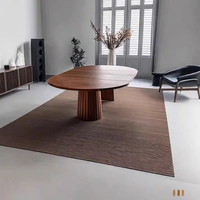 Französischer Retro-Designer Ovaler Massivholz-Esstisch im Mid-Century-Stil Esszimmermöbel für Kleine Wohnungen, Hotels & Villen