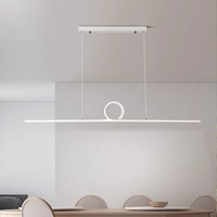 Lustre de bar de restaurant géométrique linéaire minimaliste Design Sense Long Strip Study LED Pendant Light Lustres en fer