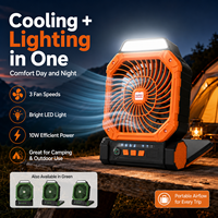Ventilateur solaire multifonction avec lanterne LED, batterie 7800mAh, ventilateur de camping portable, contrôle à 3 vitesses, débit d'air élevé pour la randonnée