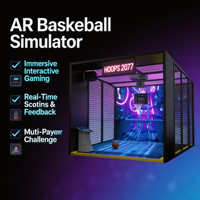 Simulateur de basketball immersif en métal avec design 3D, jeu de tir interactif, score en temps réel, pour aire de jeux intérieure et fitness