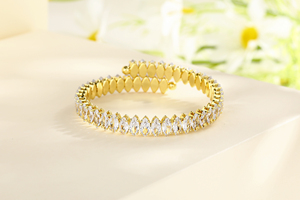 Gleaming ขายส่งปรับเพทายแฟชั่นเครื่องประดับสร้อยข้อมือและกําไล 18 พันทองสําหรับผู้หญิง GIF - Product Image 2