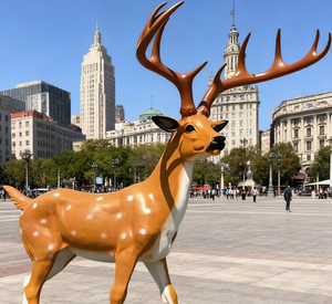 Lebensgroße Sika-Hirsch-Skulptur-Set Handgefertigt Realistisch Individuelle Farbgestaltung Moderner Edelstahl Wetterbeständig für Garten und Terrasse - Product Image 6