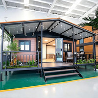 Maison conteneur extensible à double aile de 20 pieds, 2 chambres, 1 salon, bureau mobile, appartement commercial temporaire, résidence
