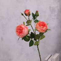 Bunga Sutra Buatan Tangan Gaya Eropa Austin Rose, Sentuhan Alami, untuk Ruang Tamu, Meja Makan, Latar Belakang Pernikahan