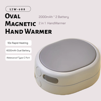 Chauffe-mains USB portable magnétique ovale Élément chauffant PTC réutilisable d'hiver pour une utilisation intérieure et extérieure-Chambre de jardin