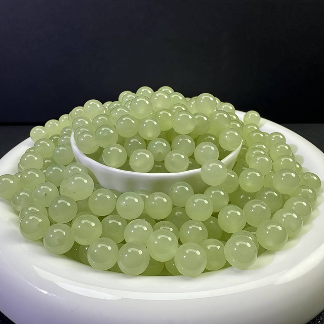Genuine Grade a Hetian Jades Nephrite Round Beads for Jewelry Making Diy Necklace Earring Bracelet Charms Accessories