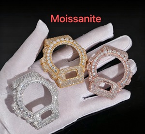 Boîtier <span class=keywords><strong>de</strong></span> montre <span class=keywords><strong>en</strong></span> laiton serti <span class=keywords><strong>de</strong></span> moissanite pour homme, style Hip Hop, référence DW6900 - Product Image 1
