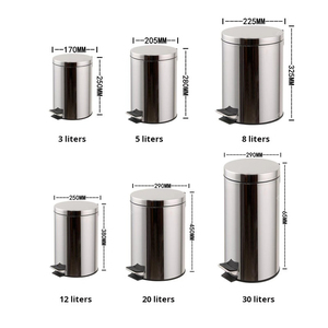 <span class=keywords><strong>Poubelle</strong></span> <span class=keywords><strong>ronde</strong></span> moderne en acier inoxydable avec <span class=keywords><strong>couvercle</strong></span> à pédale silencieuse pour la maison, l'hôtel, le bureau, le rangement - Product Image 1