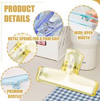 Clips de reliure en acrylique transparent couleur bonbon, clips à longue queue et clips à nœud pour l'école, le bureau et le rangement de cuisine