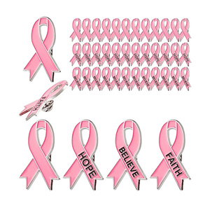 Charms d'<span class=keywords><strong>Octobre</strong></span> <span class=keywords><strong>Ruban</strong></span> <span class=keywords><strong>Rose</strong></span> Personnalisé pour Broche Épingle de Revers Détection Métal Chapeaux Croisés Broche pour Cancer du Sein Nouvel An Chinois - Product Image 1