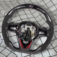 Volant en cuir en fibre de carbone LED, accessoires intérieurs de voiture pour VW Volkswagen Golf 8 GTI R Line MK8 Jetta GLI ID4