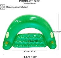 Waterhan Fabrik Großhandel Maßgefertigter Einfacher Grüner PVC Aufblasbarer Schwimmring mit Neuartigem Design für Erwachsene Verpackung