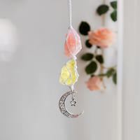 Pendentif de voiture en cristal d'améthyste naturelle brute fait main, ornement pour rétroviseur, pierre de guérison