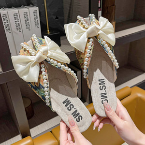 <span class=keywords><strong>Sandali</strong></span> Donna Estivi Economici all'Ingrosso con Fiocco Designer Slip-on Bassi alla Moda 2025 - Product Image 3