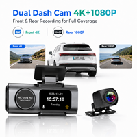 Caméra embarquée 4K avant et arrière 1080P WiFi, enregistreur de conduite, surveillance de stationnement 24h/24, capteur G, enregistrement en boucle et contrôle par application