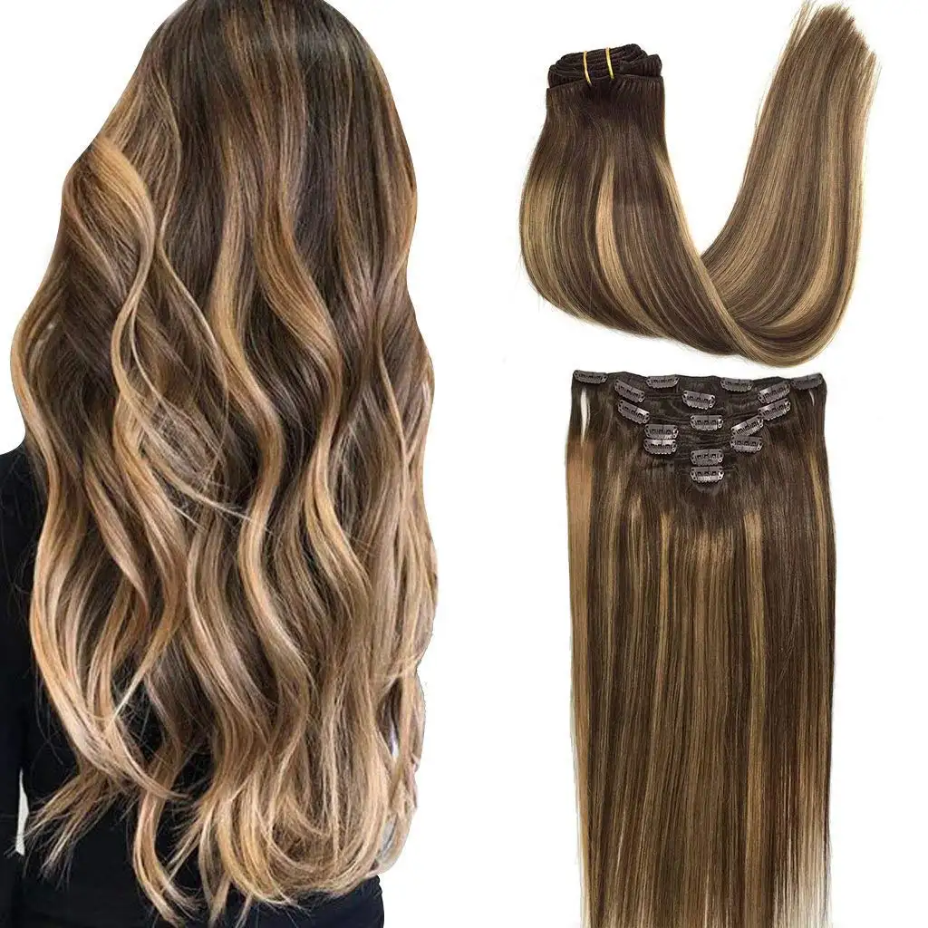 New seamless clip in hair extensions clip in black human natural hair 26 inch virgin human hair clip in extensions wholesale