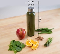 Bouteilles d'eau en verre de 18 oz avec manchons et couvercles en acier inoxydable pour le stockage de boissons, jus et smoothies