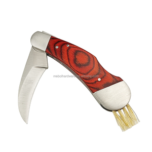 سكين جيب جديد فائق الجودة سكين جمع الفطر مع خشب وردي + شفرة SST مع فرشاة وكيس نايلون - Product Image 3