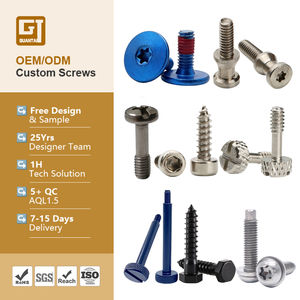 Vis autotaraudeuses noires en titane à tête hexagonale, métriques, sur mesure M3 M5, avec embase de pouce moletée, à fente et à tête Torx - Product Image 1