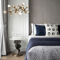 Ensemble de chambre à coucher moderne personnalisé Orangefurn, lit queen-size, matelas, table de chevet, chaise de bureau, meubles en métal pour appartements, hôtels, villas