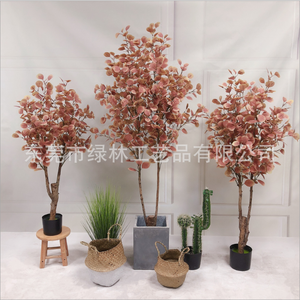 Nhà Máy Sản Xuất Hihg Chất Lượng Nhân Tạo Cây Cây Polyscias Faked Hạt Bạch Đàn Cây Cho Vườn Trang Trí - Product Image 1