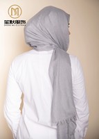 Hijab en modal pour femmes musulmanes, foulard ethnique long et sobre de couleur unie, foulard traditionnel