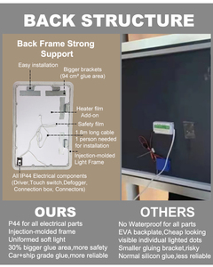 Nouveau <span class=keywords><strong>miroir</strong></span> intelligent NewThingLine <span class=keywords><strong>de</strong></span> forme rectangulaire moderne sans cadre <span class=keywords><strong>avec</strong></span> cadre moulé par injection pour les entrepreneurs en travaux publics - Product Image 5