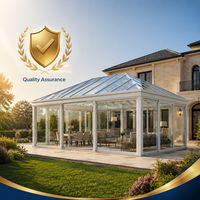 Véranda sur mesure en aluminium avec structure en verre, serre préfabriquée, jardin d'hiver, patio, salle de jardin avec verre trempé pour villa