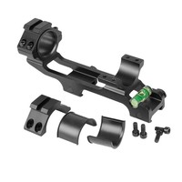 Support de lunette en alliage métallique avec logo personnalisé, 25,4/30 mm, noir, avec niveau à bulle anti-inclinaison et fixation rapide, accessoires de chasse
