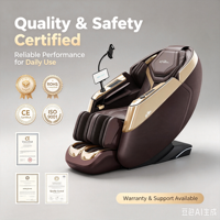 Fauteuil de massage portable de luxe électrique intelligent AI avec chaleur, fonction Shiatsu, trajectoire SL, zéro gravité, pour le dos et le spa, 3D 4D, de qualité professionnelle