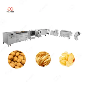 Línea de producción de patatas fritas a pequeña escala de China, máquina de patatas fritas congeladas, máquina para hacer patatas fritas horneadas