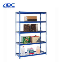 Étagère de rangement sans boulons Abctools, idéale pour garage, étagères pour pièces automobiles, étagère de rangement empilable en acier à 4 niveaux